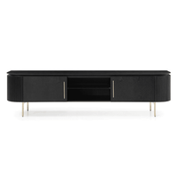 Tommy Franks Lantine Oak TV Unit in Matte Black