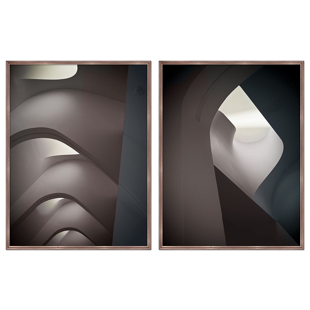  Quintessa Art-Quintessa Art Set of 2 Vaults Under Glass Print-Brown  365 