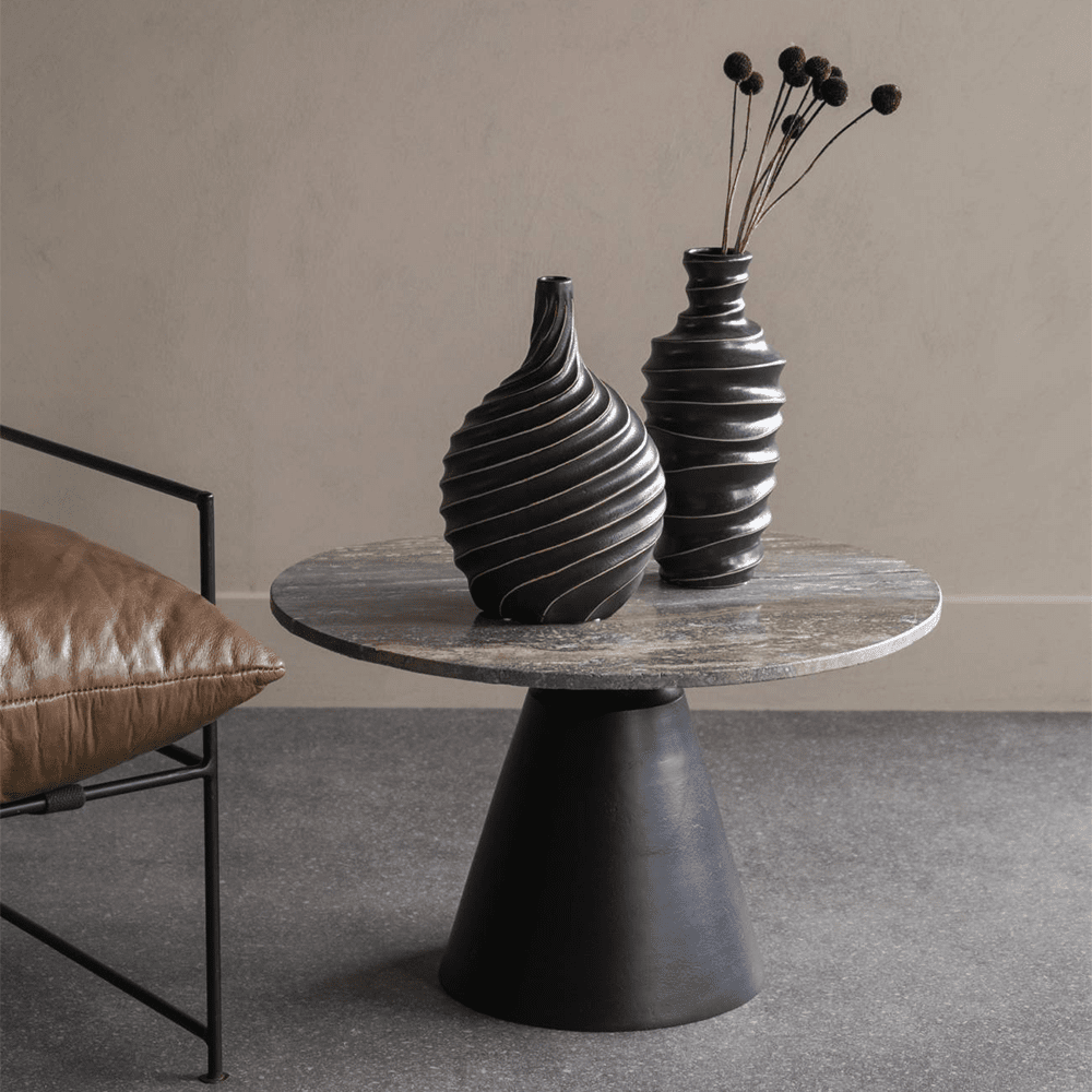 Libra Interiors Stoneware Vase in Black