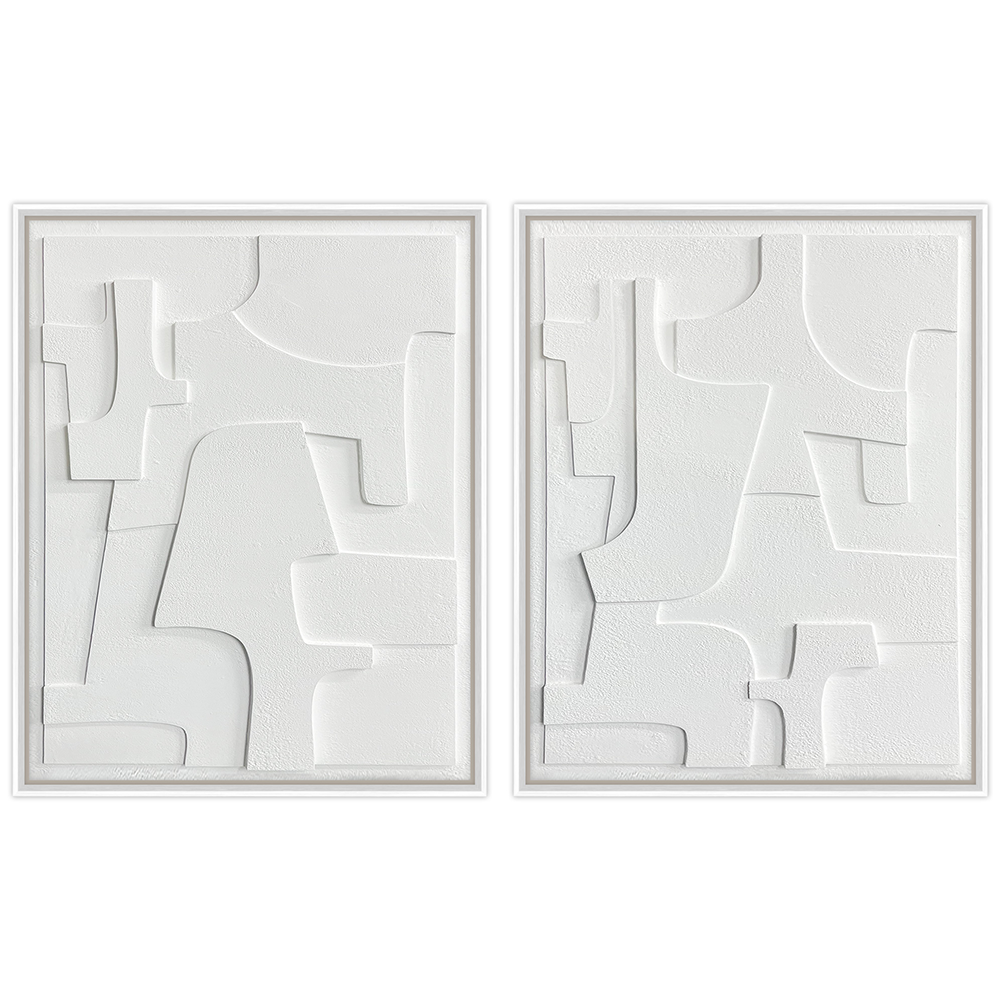  Quintessa Art-Quintessa Art Set of 2 Dipli Under Glass Print-White 781 