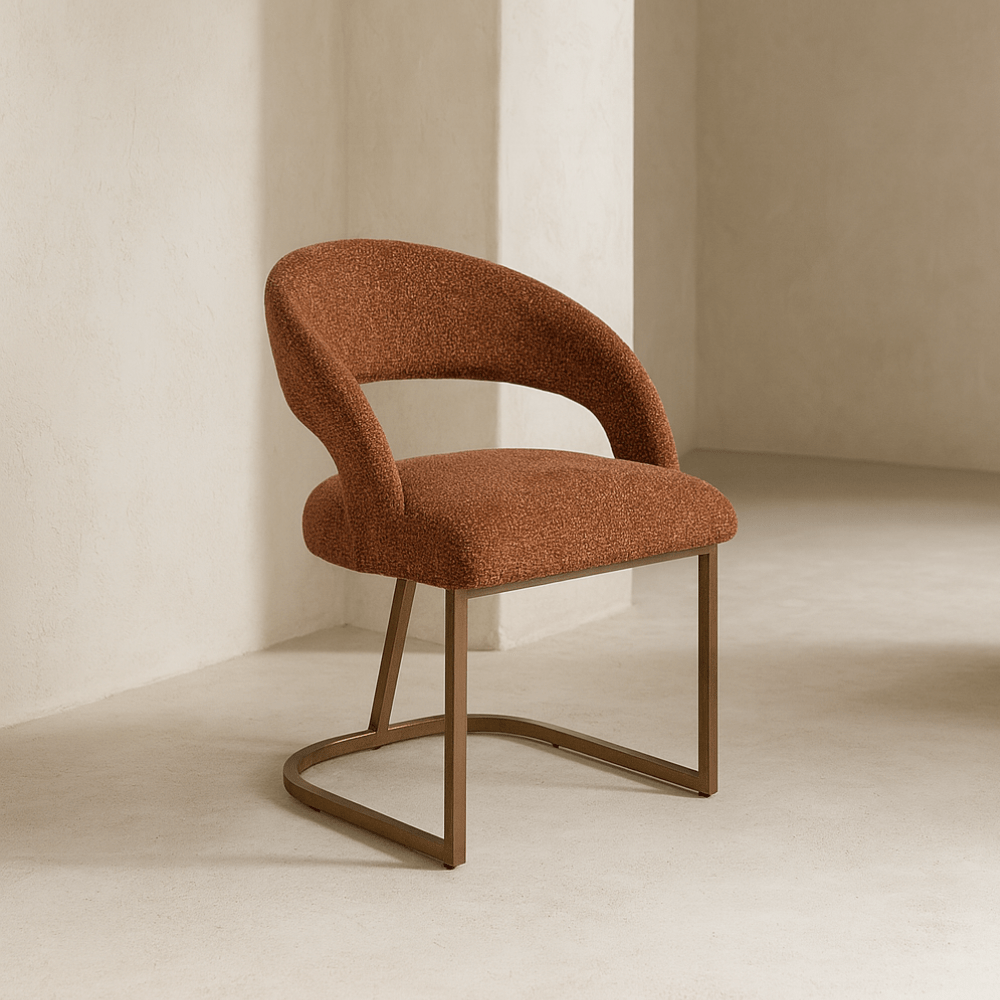 Alfie Dining Chair Crib 5 - Bari Chestnut Red & Bronze Steel LiangAndEimil 2