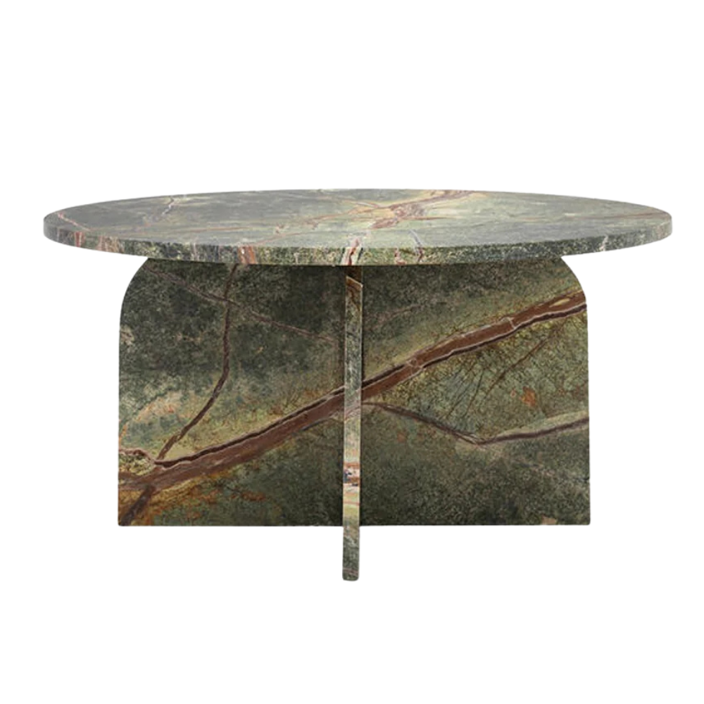 Aluna Marble Round Coffee Table - Ember