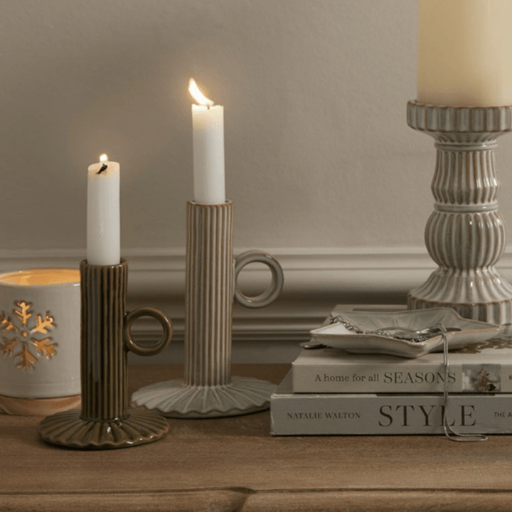 Alora Ceramic Taper Candle Holder - Olive Hill 1