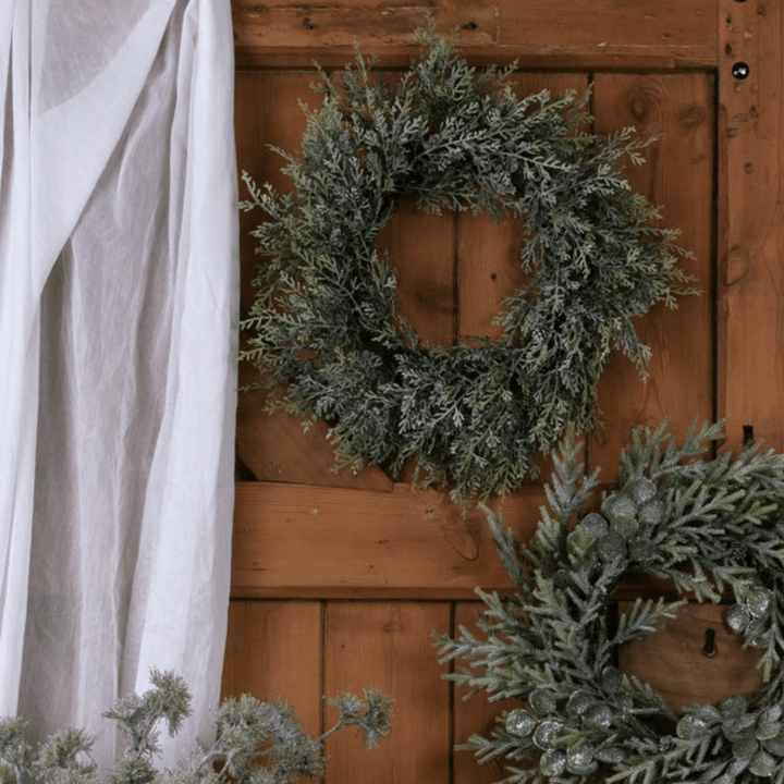 Frosted Pine Wreath with Pinecones Hill 1
