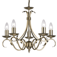 Olivia's Briana 5 Pendant Light Antique Brass