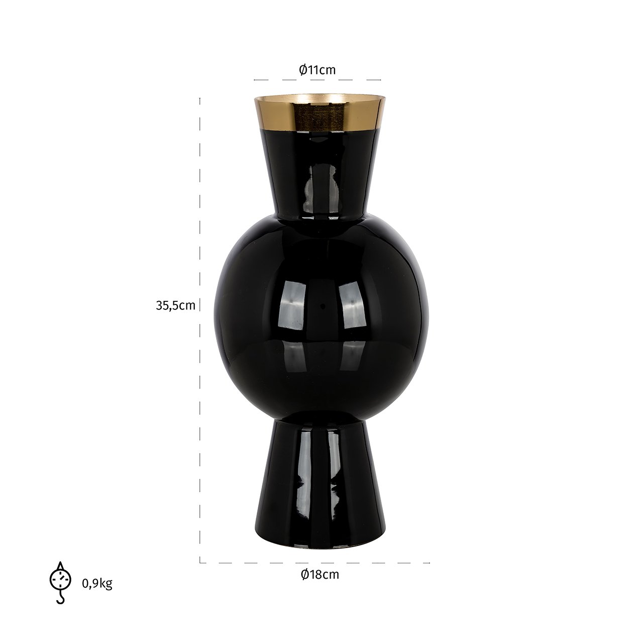 Richmond Interiors Novee Black Vase