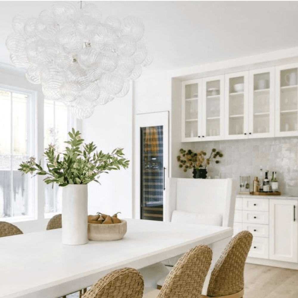 Talia Grande Chandelier - Burnished Silver Leaf with Clear Swirled Glass Visual Comfort 2