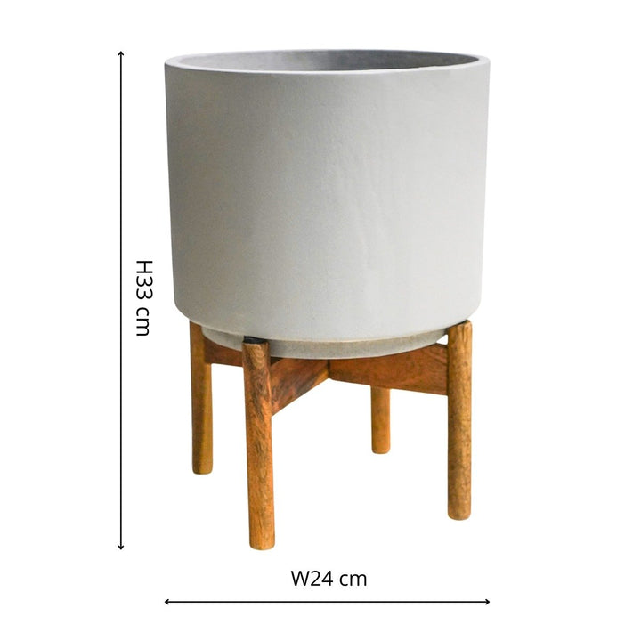 Vigo Concrete Planter with Stand - Grey Ivyline 6