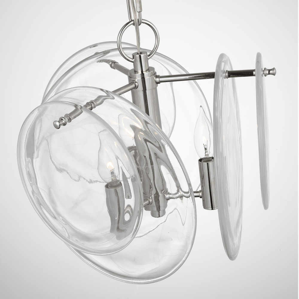 Loire Petite Chandelier - Polished Nickel with Clear Strie Glass Visual Comfort 2