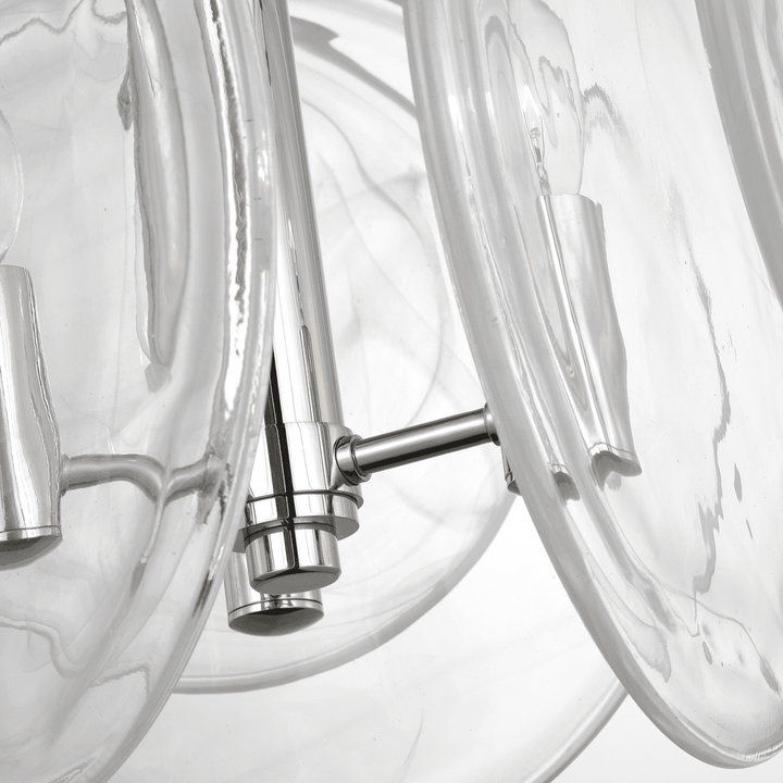 Loire Petite Chandelier - Polished Nickel with Clear Strie Glass Visual Comfort 4