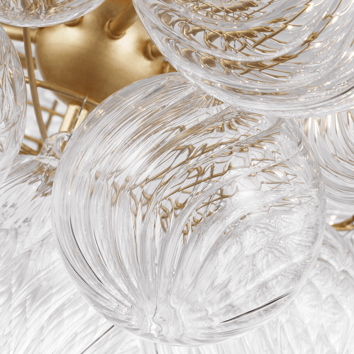Talia 38" Flush Mount - Gild & Clear Swirled Glass Visual Comfort 2