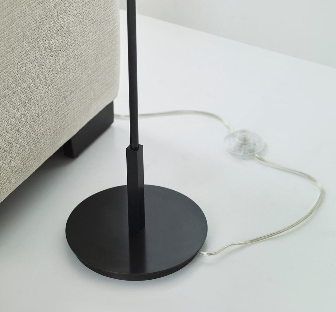 Hackney Bridge Arm Floor Lamp - Bronze with Linen Shade Visual Comfort 5