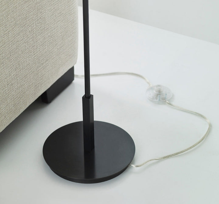 Hackney Bridge Arm Floor Lamp - Bronze with Linen Shade Visual Comfort 5