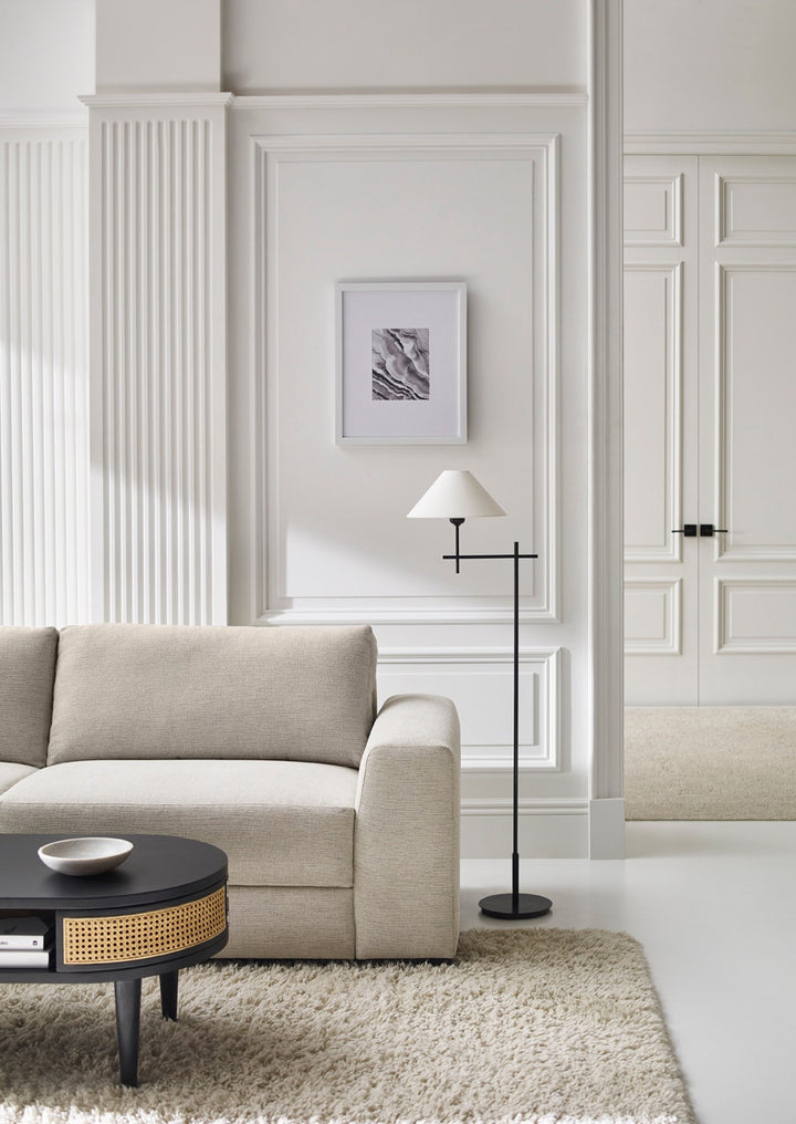 Hackney Bridge Arm Floor Lamp - Bronze with Linen Shade Visual Comfort 2