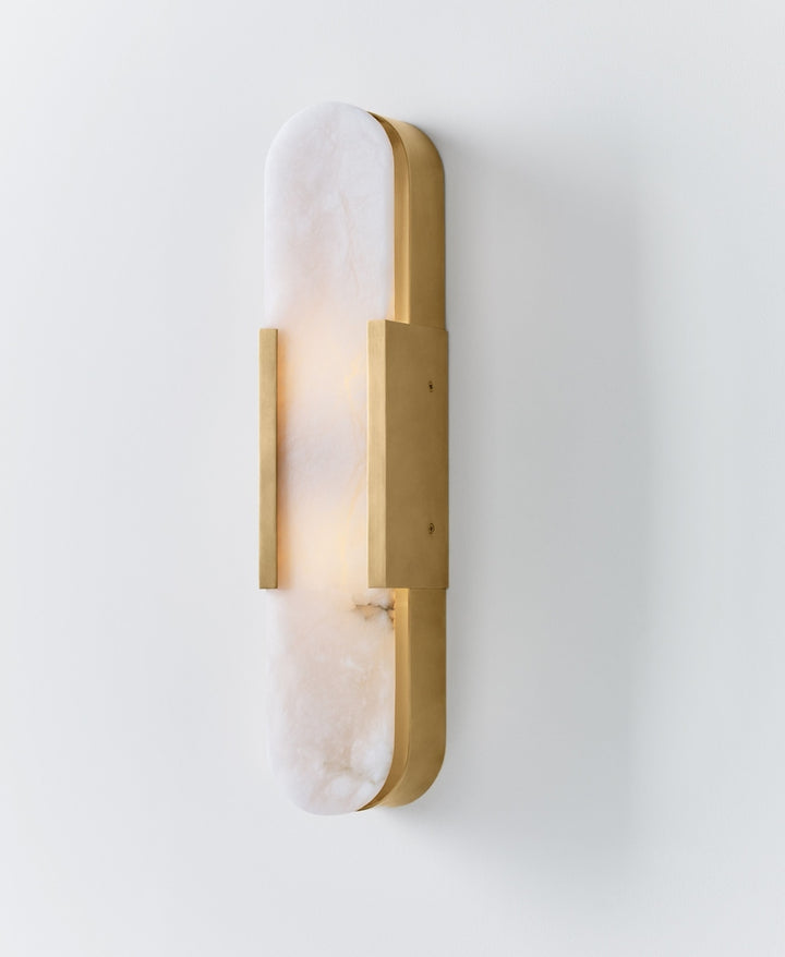 Melange Elongated Sconce - Antique-Burnished Brass with Alabaster Visual Comfort 2