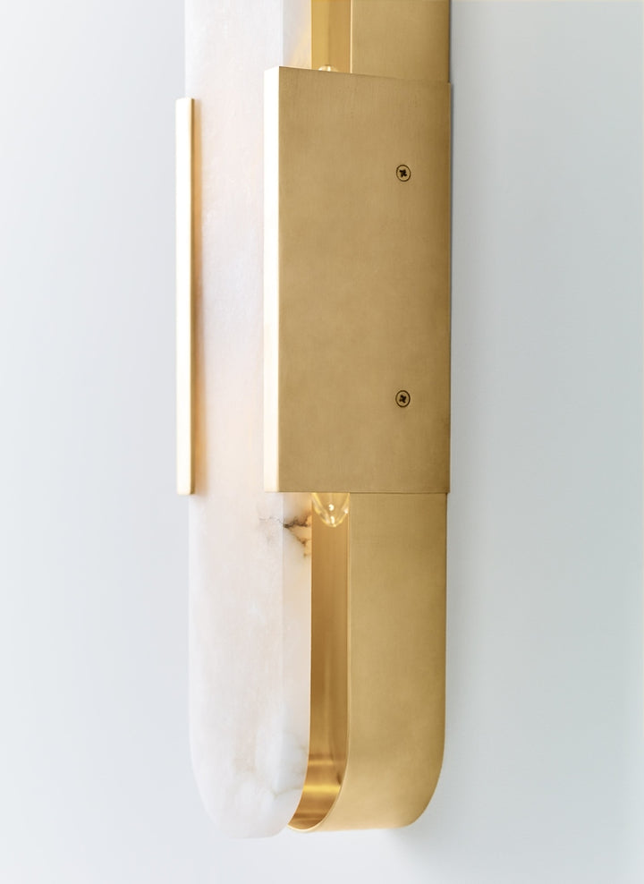 Melange Elongated Sconce - Antique-Burnished Brass with Alabaster Visual Comfort 3