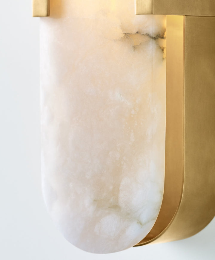 Melange Elongated Sconce - Antique-Burnished Brass with Alabaster Visual Comfort 4