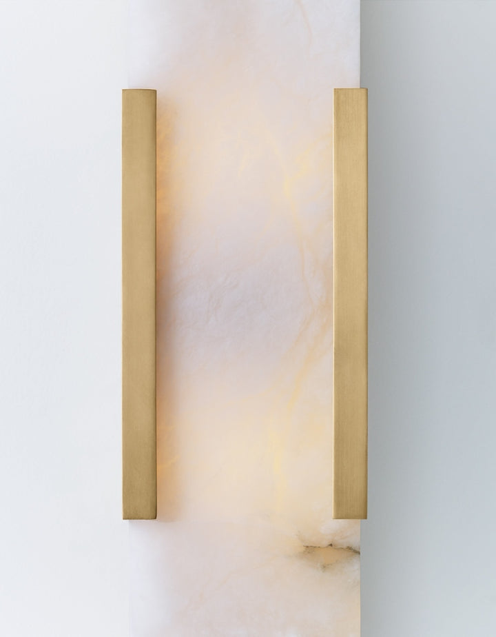 Melange Elongated Sconce - Antique-Burnished Brass with Alabaster Visual Comfort 5