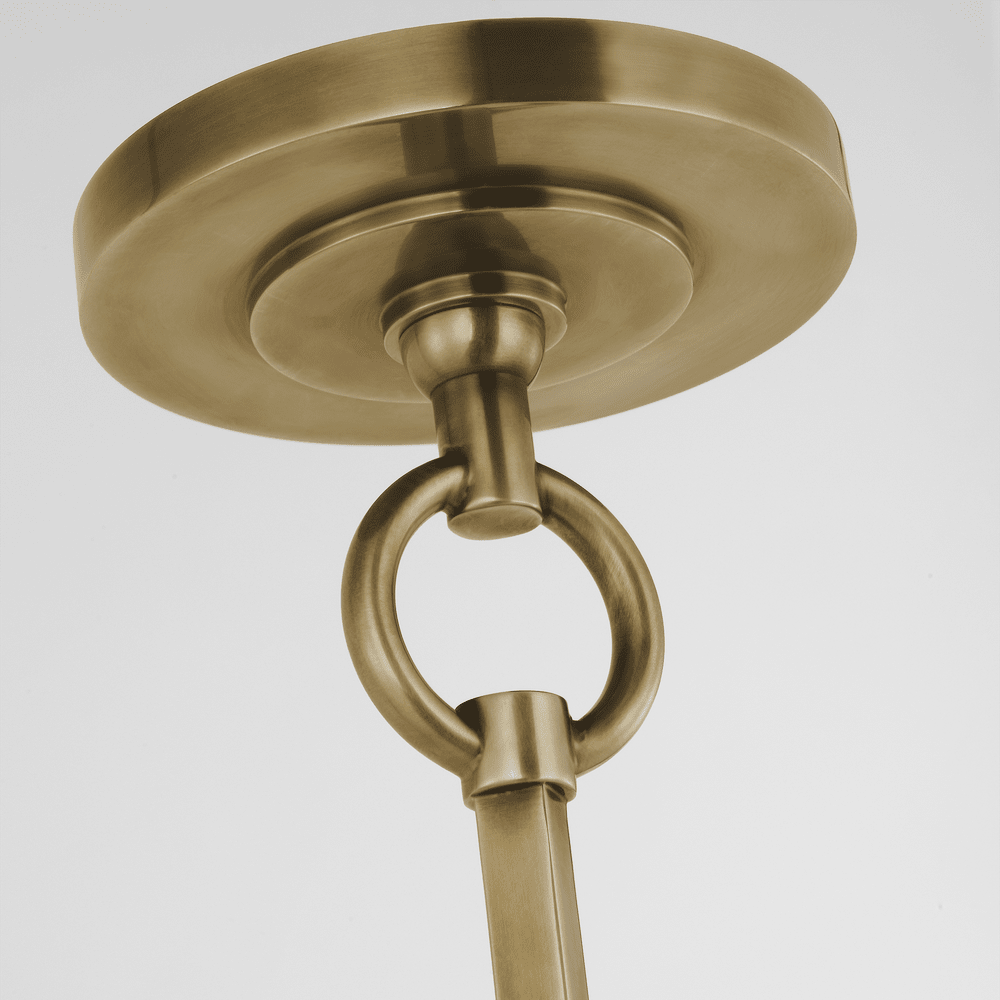 Reed Hanging Shade - Antique Brass with Linen Shade with Black Trim Visual Comfort 3