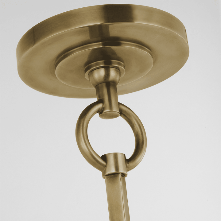 Reed Hanging Shade - Antique Brass with Linen Shade with Black Trim Visual Comfort 3