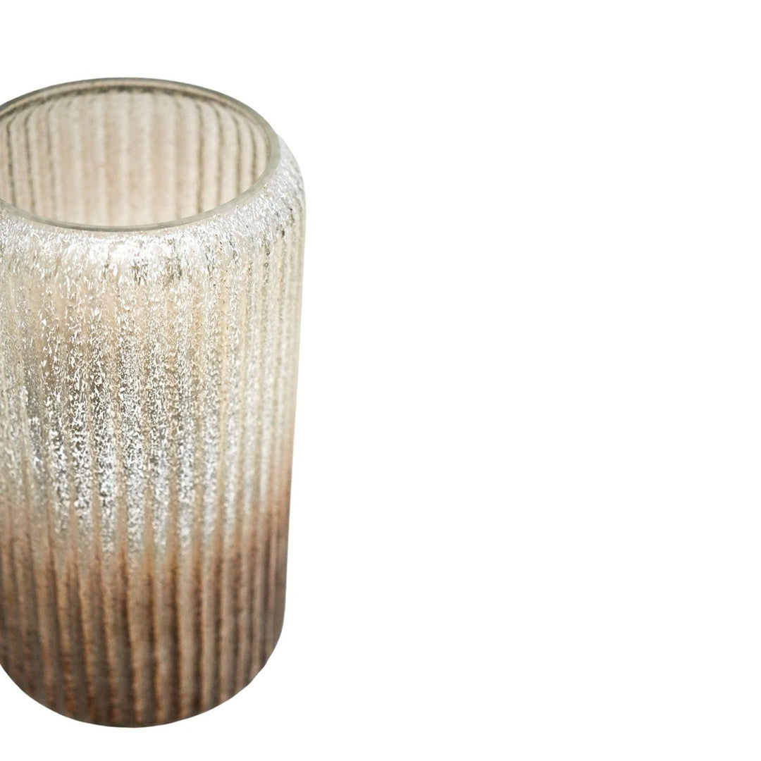 Verre Frosted Ribbed Glass Vase - Gold Ivyline 5