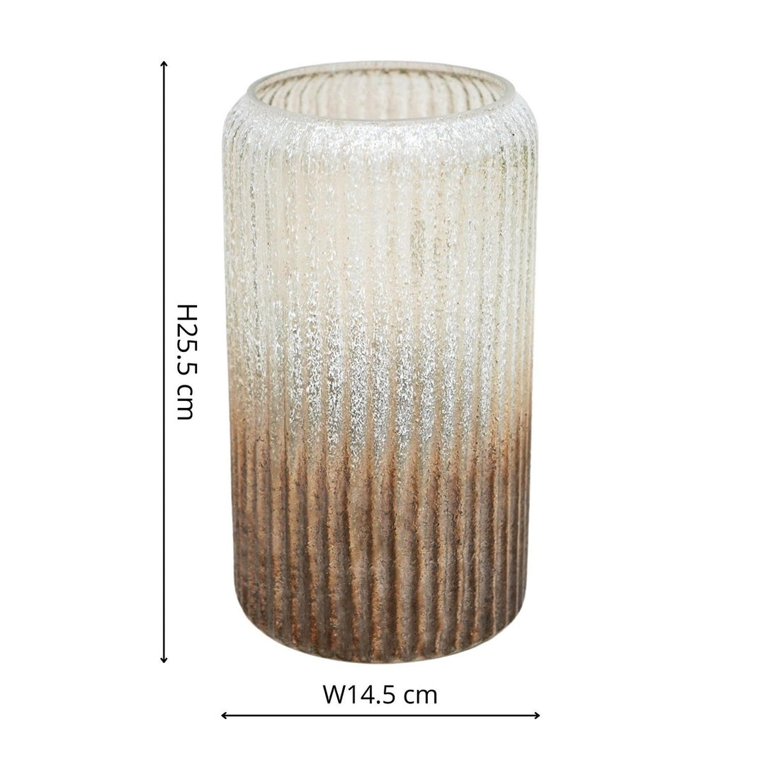 Verre Frosted Ribbed Glass Vase - Gold Ivyline 6