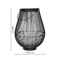 Ivyline Venere Lantern with Glass Insert Black