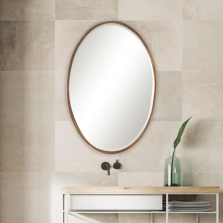 Oval Mirror - Gold Leaf Keiichi 3