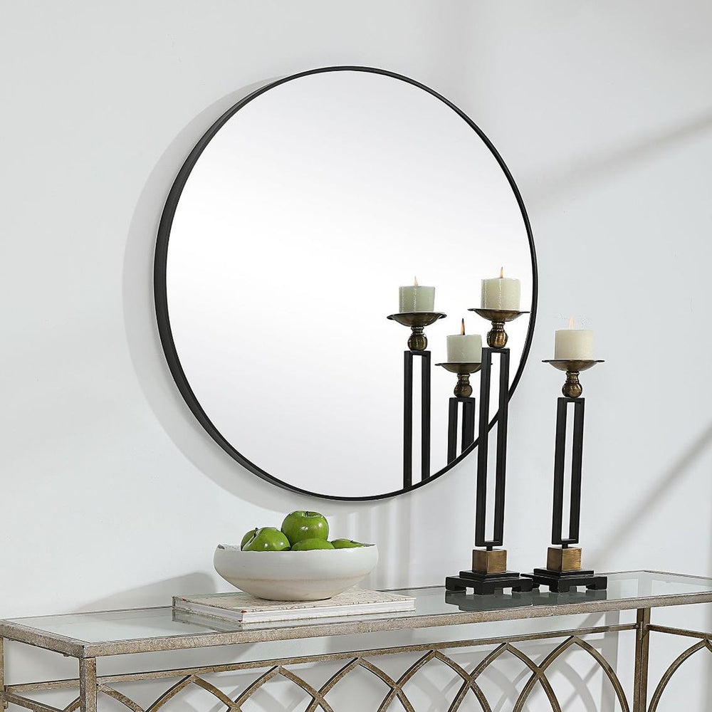 Evelyn Round Mirror - Black Keiichi 2