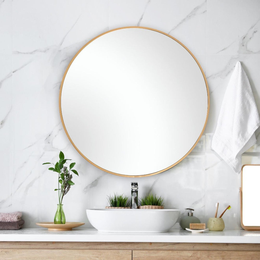 Evelyn Round Mirror - Gold Keiichi 3