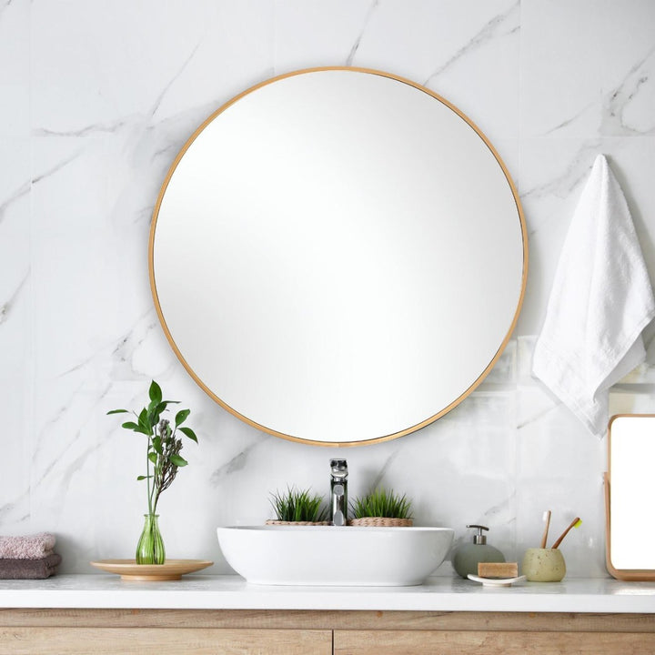 Evelyn Round Mirror - Gold Keiichi 3