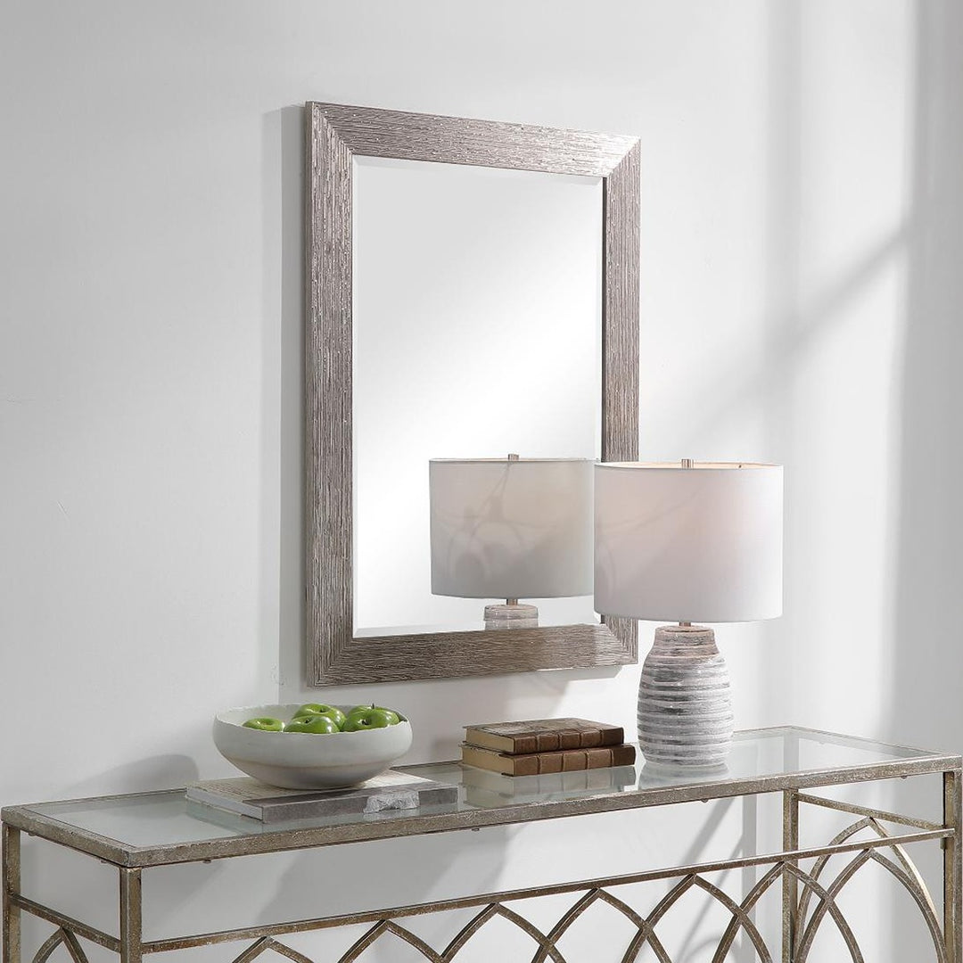 Silver Wood Effect Mirror Keiichi 2