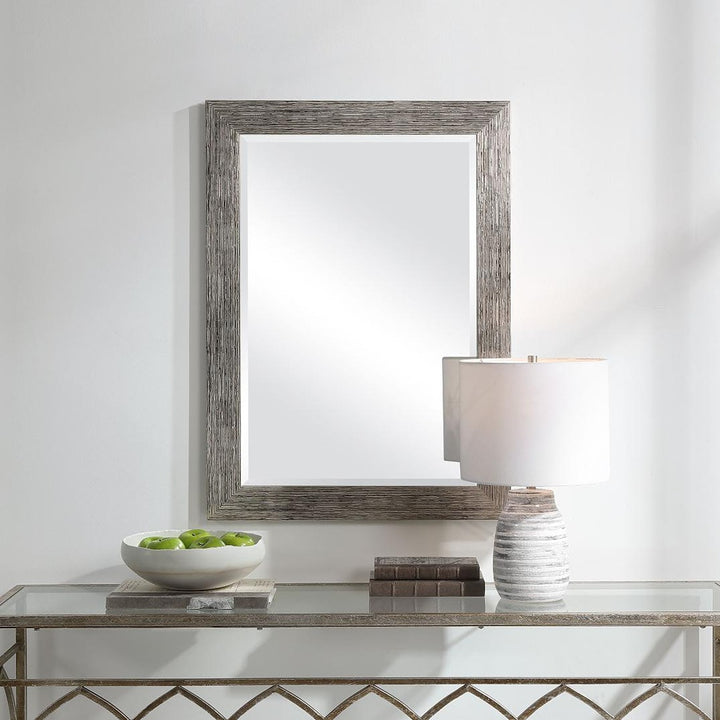 Silver Wood Effect Mirror Keiichi 3