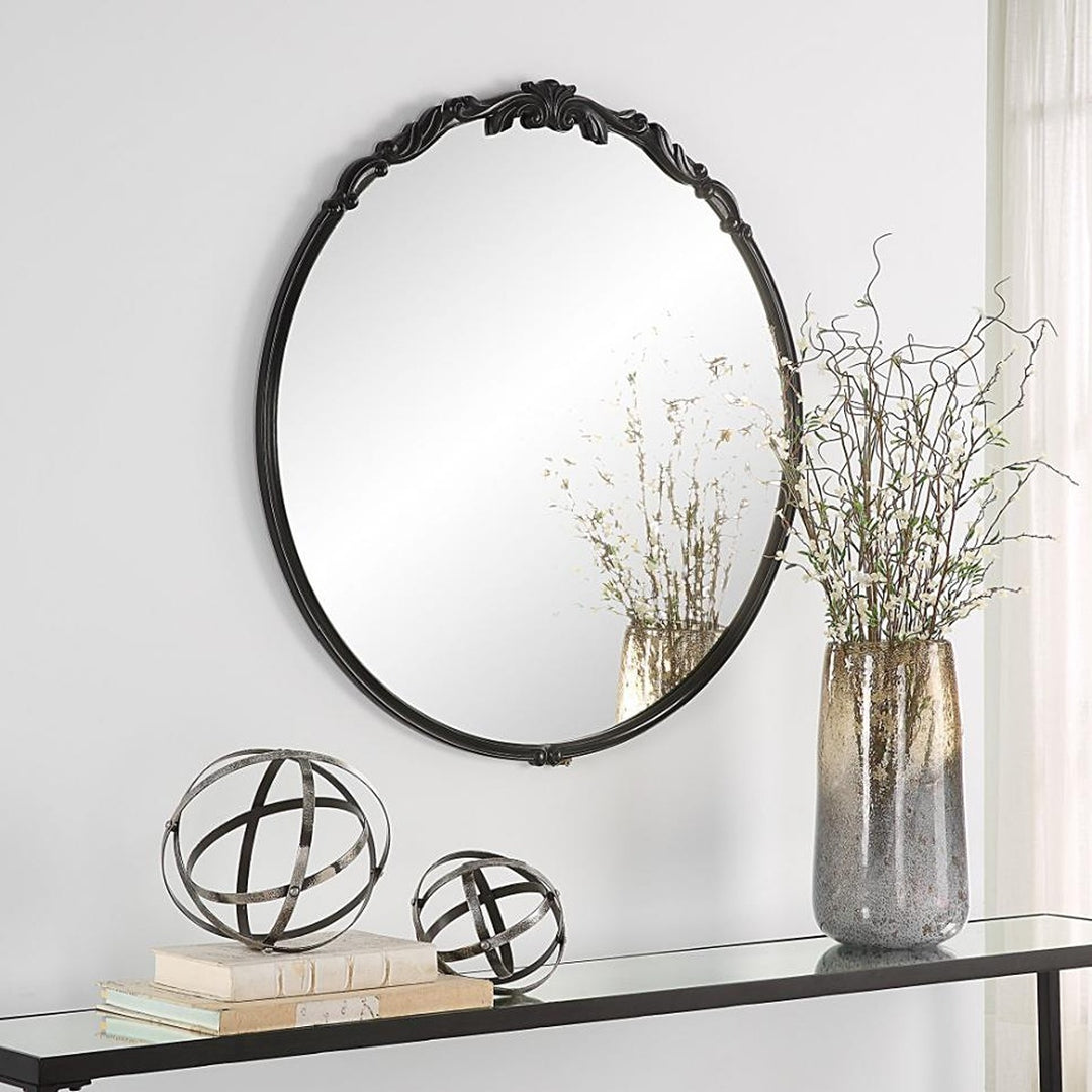 Margaret Round Mirror - Black Keiichi 2