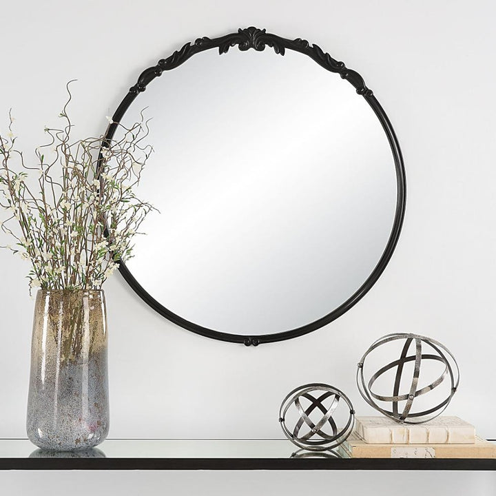 Margaret Round Mirror - Black Keiichi 3