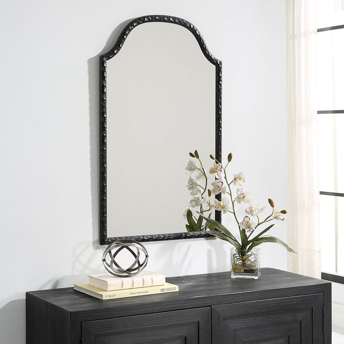 Keiichi Cast Mirror Black Finish