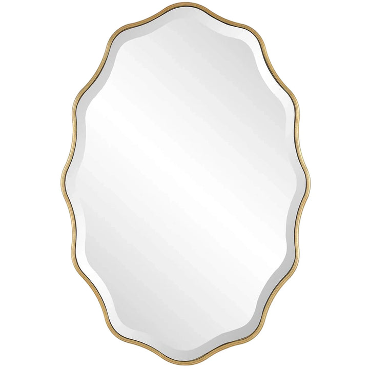 Capri Scalloped Oval Mirror - Gold