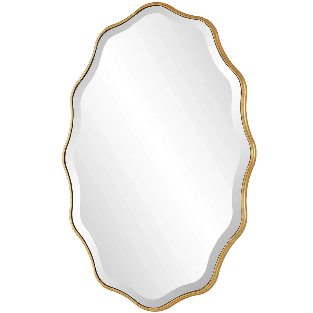 Capri Scalloped Oval Mirror - Gold