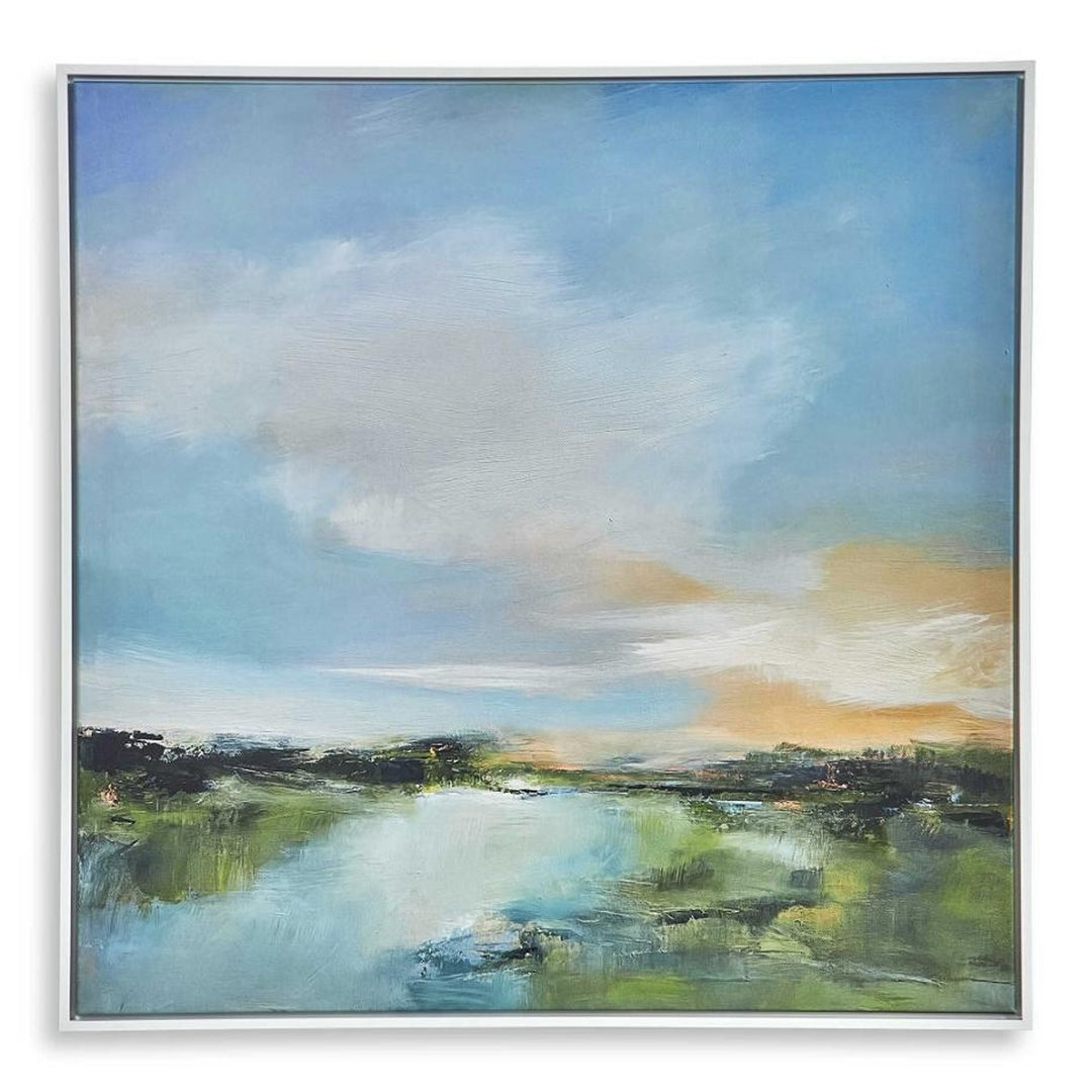 The River Glows Framed Canvas Keiichi 1