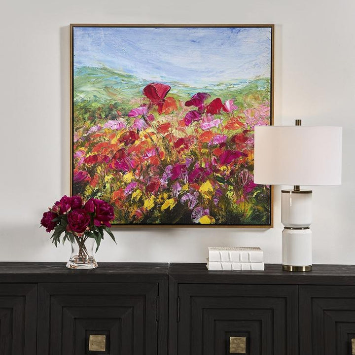 Red Poppy Framed Canvas Keiichi 3
