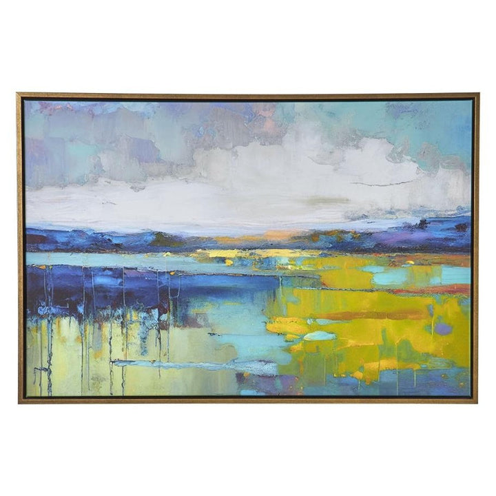 Sunset Over Calm Water Framed Canvas Keiichi 1