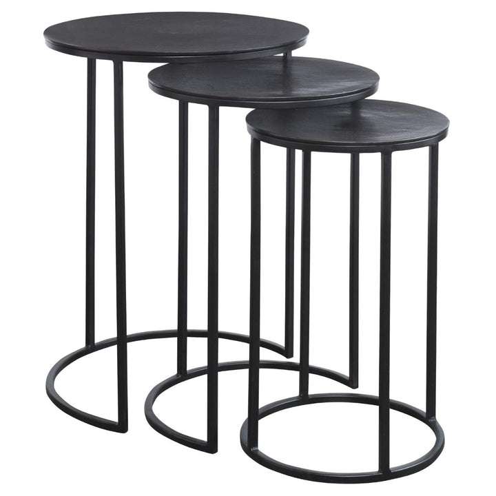 Espresso Set of Round Nesting Tables Keiichi 3
