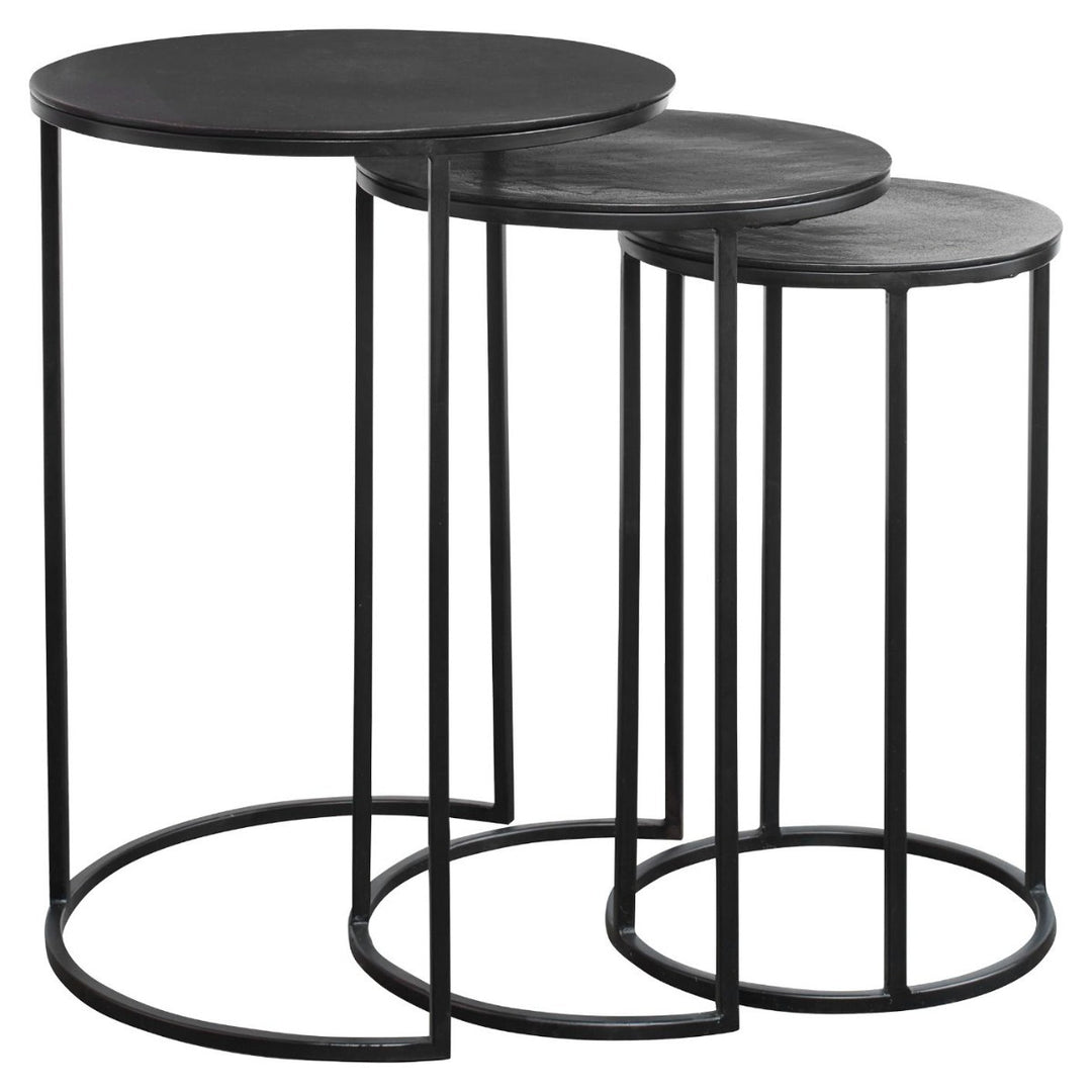 Espresso Set of Round Nesting Tables Keiichi 1