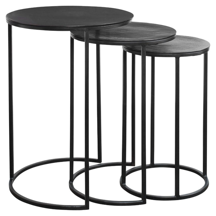 Espresso Set of Round Nesting Tables Keiichi 1