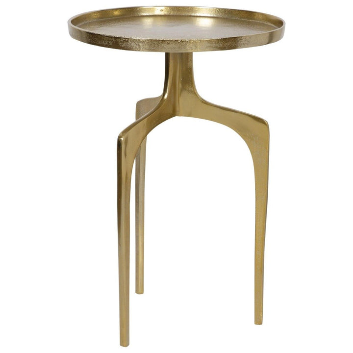 Tripod Round Side Table - Gold Keiichi 3