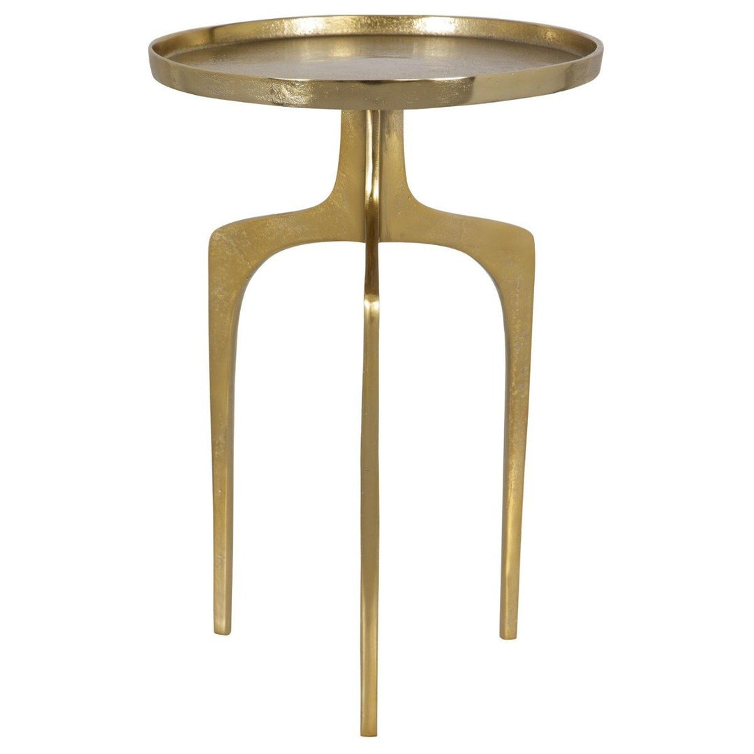 Tripod Round Side Table - Gold Keiichi 1