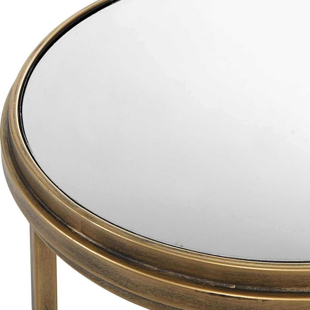 Occular Set of 2 Nesting Round Side Tables - Brushed Gold Keiichi 4