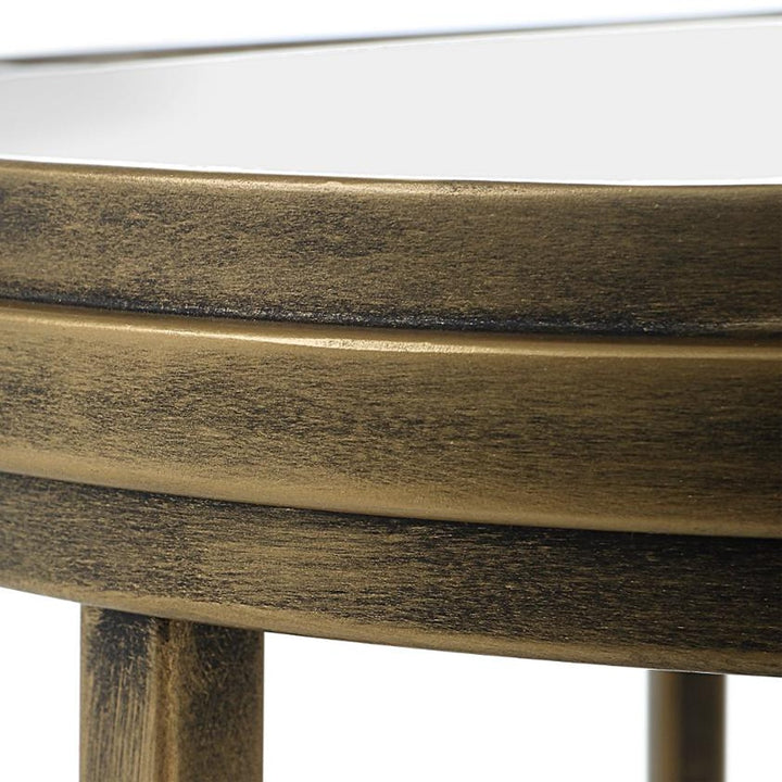 Occular Set of 2 Nesting Round Side Tables - Brushed Gold Keiichi 5