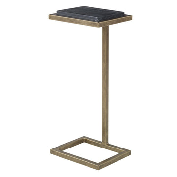 Keiichi Served Accent Table Marble & Brushed Gold