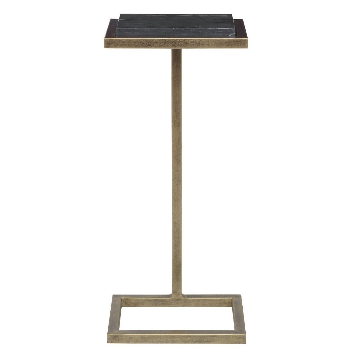 Keiichi Served Accent Table Marble & Brushed Gold